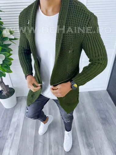 Cardigan barbati kaki slim fit ZR T3639 103-2* U7-5